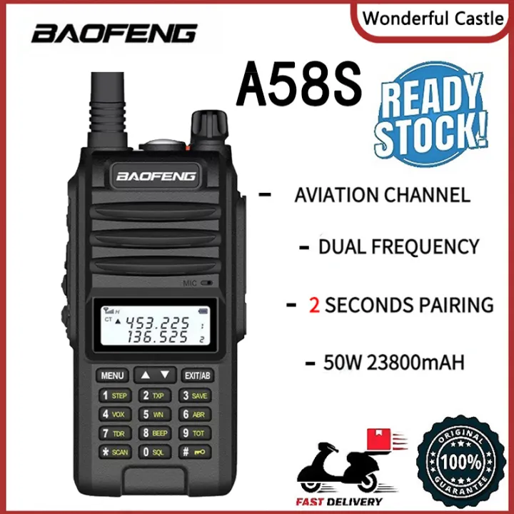 A58S Two - Way Radio 128CH Free Earpiece Dual Band Portable 2 Way Radio