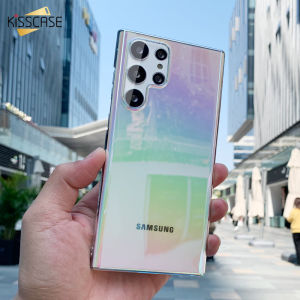 KISSCASE Cho Samsung Galaxy S23/S23 Ultra/S23 + S23Plus Laser Trong Suốt Cầu Vồng Sang Trọng Ốp Lưng Điện Thoại
