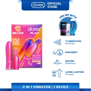 Durex Play Vibe & Tease 2 in 1 Vibrator and Teaser Tip (For Woman) | Quiet Silent & Sensory Adult Toy