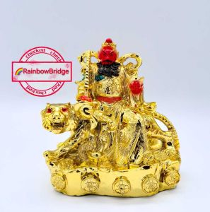 The Wealthy God Zhao Gongming rides a tiger FOR BUSINESS SUCCESS & FINANCE #Size: H14cm
