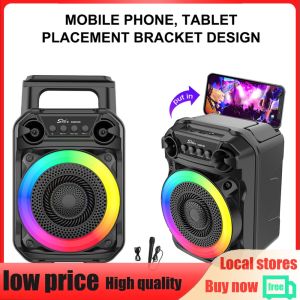 Portable Speaker Stereo Sound Wireless Speaker RGB Lights Karaoke Speaker Suitable for Home Theater Outdoor Dance Party