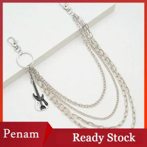 [PAM] Multilayer Metal Guitar Pendant Pant Chain Hip Hop Waist Keychain Jeans Chain Women Trendy Jewelry Accessories Gifts