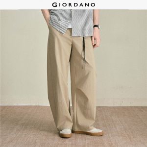 Giordano Men Mid rise pleated barrel pants Free Shipping 18116715