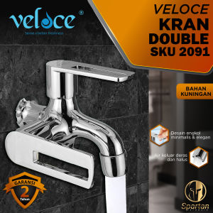 Kran Air Shower Mandi Cabang 2 / Keran Double Kamar Mandi Minimalis 1/2 Inch Veloce Garansi 2091