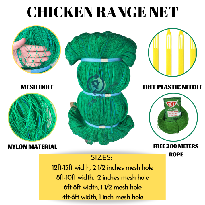 6ft-8ft x 50 meters x 1 1/2 inches CHICKEN NET - RANGE NET used in ...