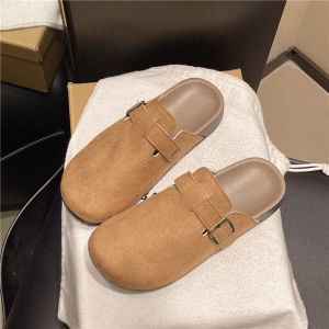 Free Shipping Korean-Style Fashionable And Versatile 2026 Summer New Retro Thick-Soled Slip-On Sandals For Outdoor And Indoor Wear