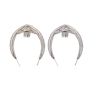 Women Headband Pearls Studded Blingbling Detail for Evening Dinner Dress Stylish Outfits Wedding Accessories