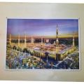 Walldecor Hiasan Dinding foto gambar poster Kaligrafi Mekah Ka'bah Kakbah kabah Madinah Nabawi uk 30x40 cm. 