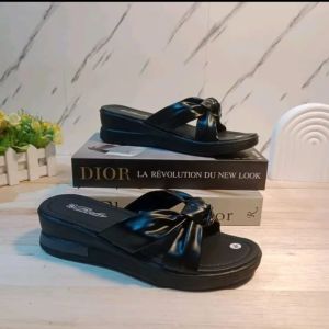 Sandal Wedges Wanita Dewasa Ibu / Remaja Terbaru Kekinian 2024 Sendal Pesta Motif Pita