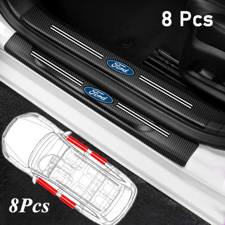 8Pcs Car Door Sill Stickers Trunk Threshold Anti-Scratch Decals For ...