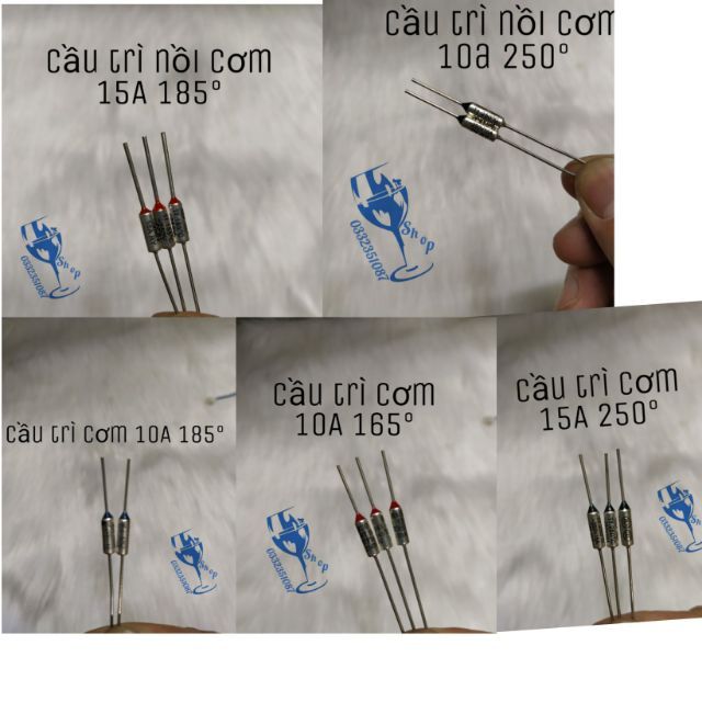 Cầu chì nồi cơm - trở nồi cơm 10A -15A 165° 185° 250°