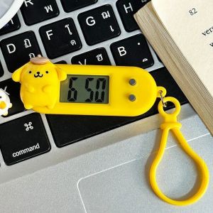 Cute Melody Hello Kitty Kuromi Portable Mini Watch Keychain Fashion Bag Decoration Silent Electronic Watch Kids Charm Gift