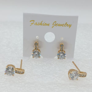 Giwang Ivana 01 Alloy Lapis Mas 18K Permata Zirconia Premium Quality & Tahan Lama EP005G