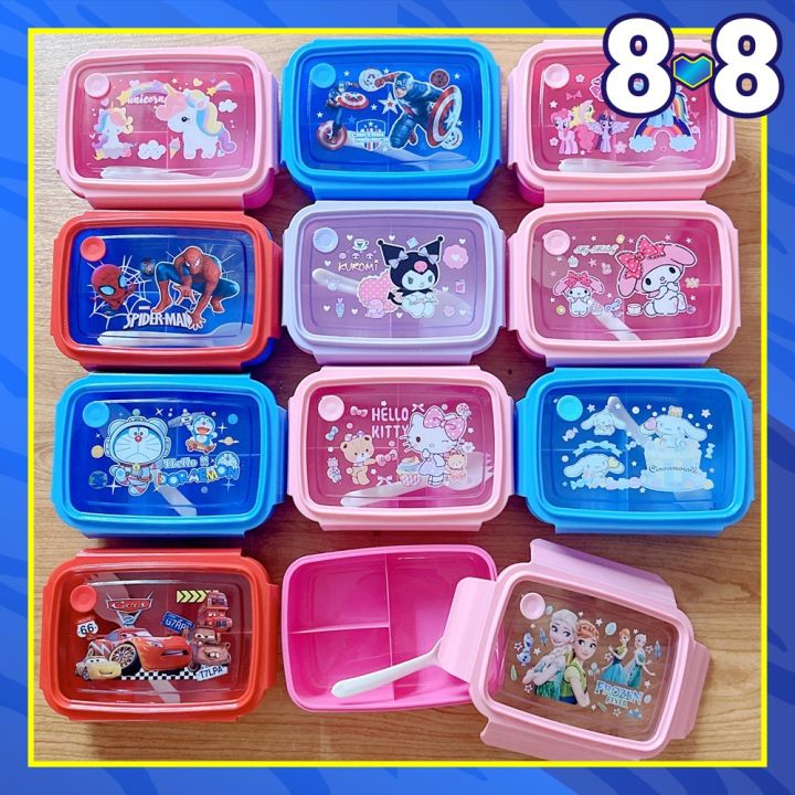 Layer Lunch Box Storage Container Kids School Children Cartoon Bento
