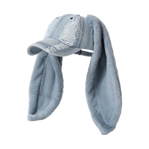 Plush Ear Baseball Cap for Adult Teens Adjustable Snapbacks Hat Distressed Dad Hat For Holiday Event Photography Props