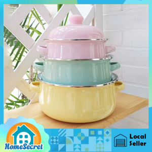 Ceramic Bowl Enamel Enamel Pot With Double Ears Thickening MINI Hot Pot Set 果色搪瓷汤锅系列