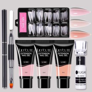 UR SUGAR Acrylic Quick Building Extension Gel Kit Nail Art Clear Pink Camouflage Hard Jelly Soak Off Building Nail UV Gel