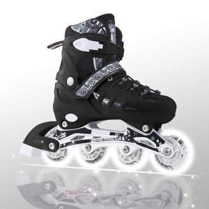 Skating Shoes Flat Roller skates Sliding Inline Sneakers 4 wheels 1 Row Line Outdoor Training