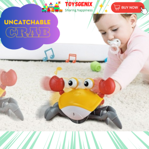 ToysgeniX Gift For Kids Cute Uncatchable Crab Toy Sensory Crawling Crab Toy Mainan Ketam Comel Tidak Boleh Ditangkap