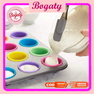 BG CETAKAN MUFFIN BERBAGAI MOTIF KUE CUP CAKE SILICONE TAHAN PANAS