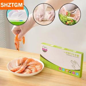 [COD] SHZTGM ถุงมือยางไร้สารสาร TPE 60ชิ้น กล่องถุงมือแบบใช้แล้วทิ้งโปร่งใสกันลื่นปลอดภัยเกรดอาหารถุงมือทำความสะอาดในครัวเรือน