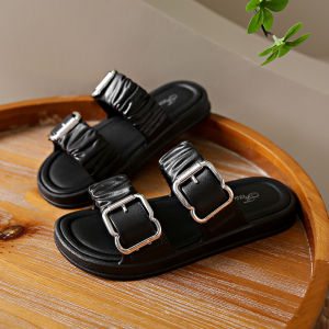 Ready Stock Square Buckle Ladies Slippers Women Sandals Selipar Perempuan 方扣女拖鞋凉鞋