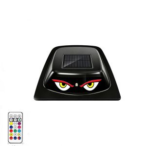 MING1996 Solar Powered Demon Eye Light Waterproof RGB Warning Flash Navigation light Universal Adhesive Mount Car Roof  Decorative Cover light Car Roof