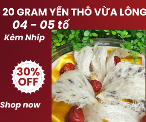 50gram Yến Thô Bể Nhẹ Vừa Lông kèm Nhíp Đường Phèn