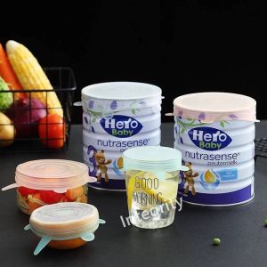 ฝาซิลิโคนครอบอาหาร 1 เซ็ท 6 ชิ้น ฝาปิดอาหาร ฝาซิลิโคน ซิลิโคนสําหรับถนอมอาหาร ชุดฝาครอบภาชนะใส่อาหาร