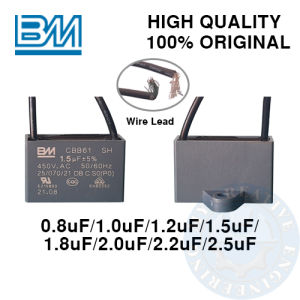 BM Fan Capacitor CBB61 450V 0.8 ~ 10 uF Kapasitor Kipas Compatible with Panasonic KDK Deka Alpha Philips and Others