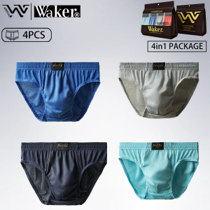 WAKER COD Mens Brief Comfort-Fit Cotton Antibacterial Mens Underwear Elastic Waist Assorted Colors Sizes M-XXL