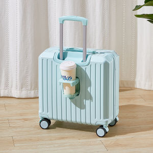 [KL RDY STOCK & FREE GIFT] Premium 18 " 20 " 24 " Inch Luggage Hard Case Laptop Phone Cup Holder Zipper Lock Bag Travel Hand Carry Stroller ABS PC Nylon 4 Wheels 360 Wheel Pin