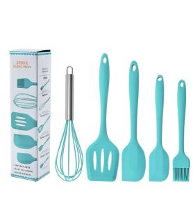 Spatula 5IN1 Bundle Hemat Set Sutil Silikon Non Stick Cooking Tools Silikon Food Grade Tahan Panas