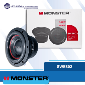 MONSTER SUBWOOFER DVC 8" RMS Power (1pc) 500W Max Power (1pc) 1000W Sensitivity (dB/w/m): 84.8dB Frequency Response: 52-300Hz Impedance: 4 + 4Ω RE:3.2 + 3.2Ω