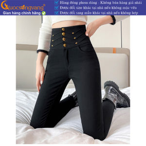 Quần jean lưng cao tôn dáng lót lông GLQ173