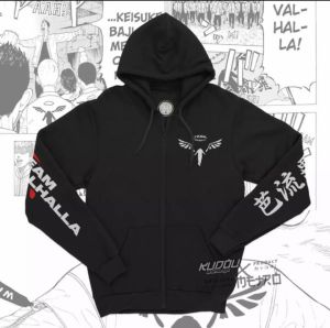 jaket Pria Hoodie Swearer Valhalla Tokyo Revengers Team Hanemia Kazutora Tokyo Manji