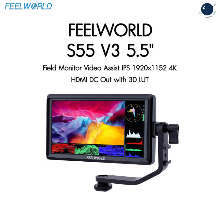 FEELWORLD S55 V3 5.5" Field Monitor Video Assist IPS 1920x1152 4K HDMI DC Out with 3D LUT ประกันศูนย์ไทย