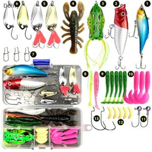 🎄【Special price】Dolity Lua Bait Set Lua Bait Bait Lua Sequins Soft Bait Bucktails Ray Frog Minnow Bionic Boxed Set