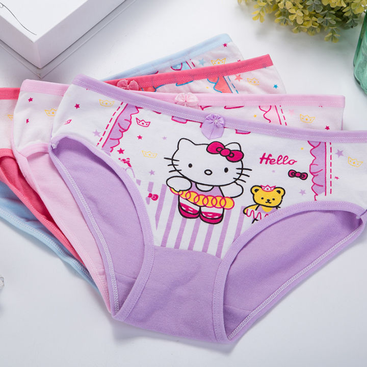 MML 6PCS Kids Cotton Panties 2-12 Years Girls Underwear Briefs Cute Cat  Cartoon Printed Children Panty Kid Underpants Girl's Clothing Cotton Soft  Panty Child Sleepwear panty for kids girl sale boyleg for