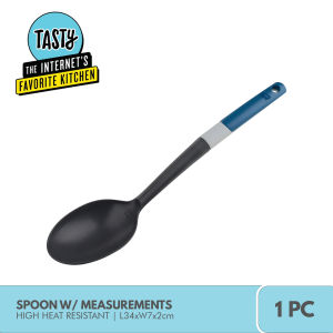 Tasty Spoon with Measurements  | Safe for Non-Stick Cookware | Up to 220°C High Heat Resistance | Dishwasher Safe | T-678002