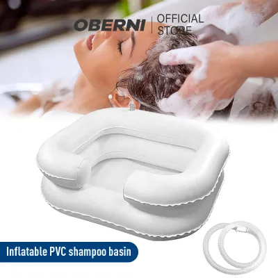 Oberni Portable PVC Baskom Tiup Tempat Cuci Rambut Keramas Utk Org Tua Catat Sakit Hamil Anak Mudah Bersih Di Kasur Rumah