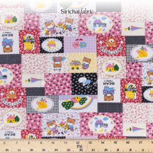 ผ้าคอตต้อนทีซี Cotton TC ลายควิลท์ ดอกไม้ ตุ๊กตา 44 นิ้ว ผ้าเมตร ผ้าหลา