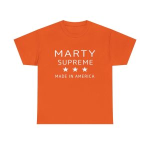 [Local Stock] HBESTY  Marty Supreme Orange Cotton T-Shirt Patriotic Tee Stars The Same Style of Shirt Hip-hop Short Sleeve Summer Tee Graphic T Shirts