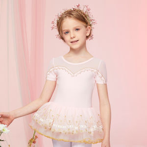 LOlanta Ballerina Outfit for Kids Girl Lace Style Ballet Dress Gymnastics School Performance Clothes Girls Birthday Gift 3-12 Years Pink Black White
