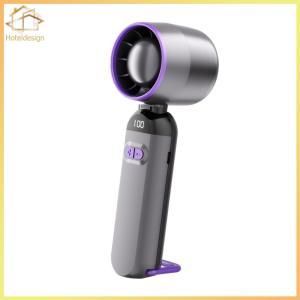 Handheld Turbo Fan LED Digital Display High-Speed Folding Fan USB Rechargeable Adjustable Cooling Fan for Outdoor Travel
