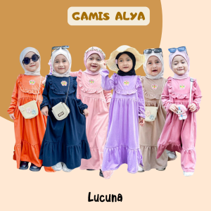 Gamis Anak Alya Lucuna Mix Warna Size 1-5 Tahun