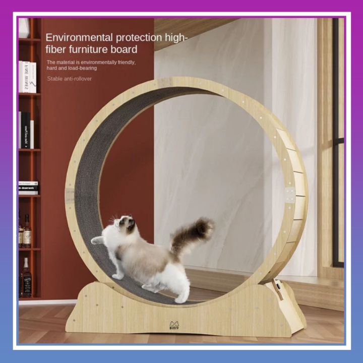 Happy Pet Catbay Cat Treadmill Running Wheel Wooden Interactive Anti