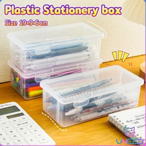 Need Transparent Plastic Pencil Box School Stationery Supplies Large Capacity Waterproof Storage Box