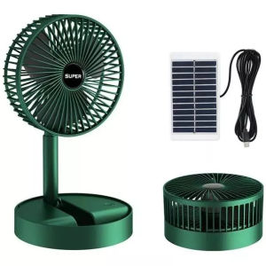 ✅100% Original Jcam Solar USB Rechargeable Fan Office Household Folding Telescopic Fan High Battery Life