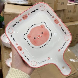 Bát Đĩa Gốm Sứ Decor Bát Ăn Cơm Bát Ăn Chè Chén Dĩa Dễ Thương Bộ Bát Đĩa Heo Hồng Cực Đáng yêu Cho Bé Cực Xinh Yêu